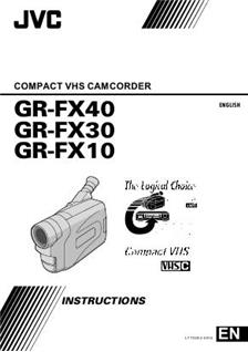 JVC GR FX 10 manual. Camera Instructions.